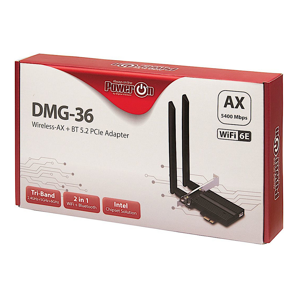 Inter-Tech Wi-Fi6E+ BT5.2 PCIe Adapter DMG-36 5400 Mbps retail