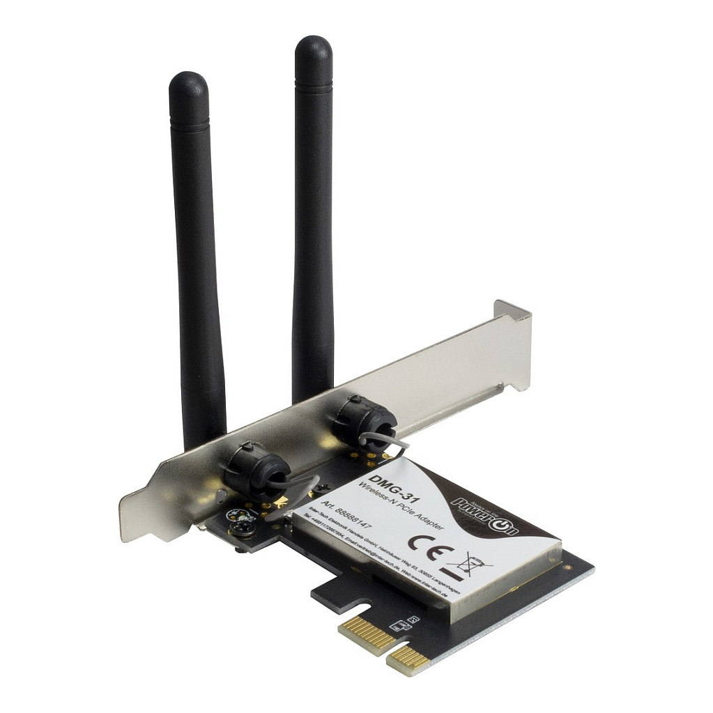 Inter-Tech DMG-31 Eingebaut WLAN - PCI Express - Wi-Fi 4 (802.11n) - 300 Mbit/s - kabellos