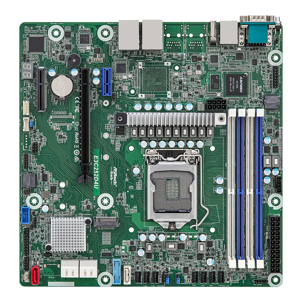 ASRock Motherboard E3C252D4U micro-ATX Socket 1200 Single