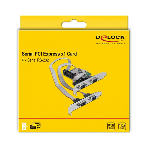PCI Express x1 Card zu 4 x Seriell RS-232