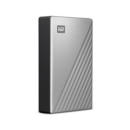 2,5" WD My Passport Ultra 4TB Silver USB-C/USB3.0 HDD 6,4cm 2,5Zoll Metal finish RTL portable external
