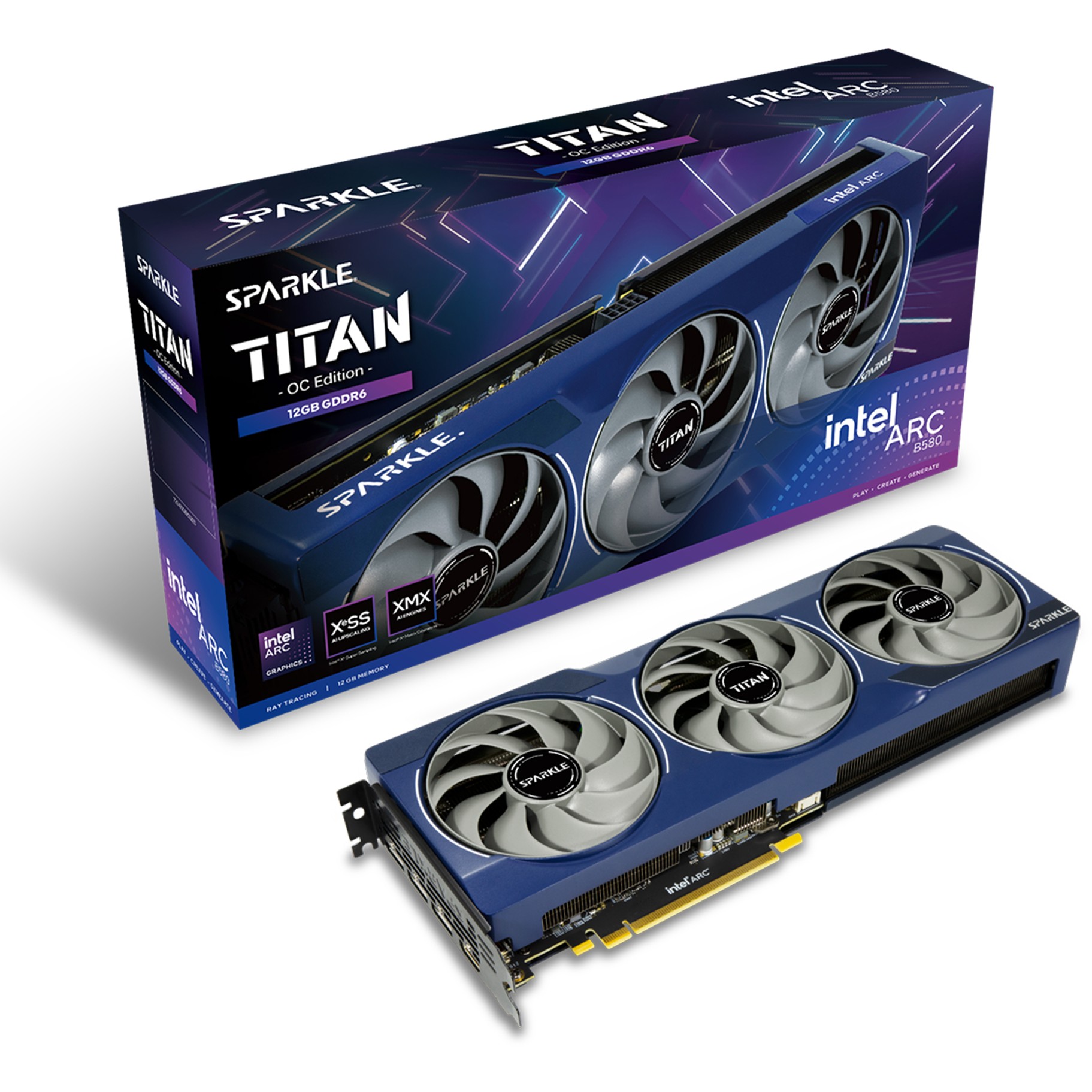 B580 12GB Sparkle Intel Arc Titan OC GDDR6 3 Fan