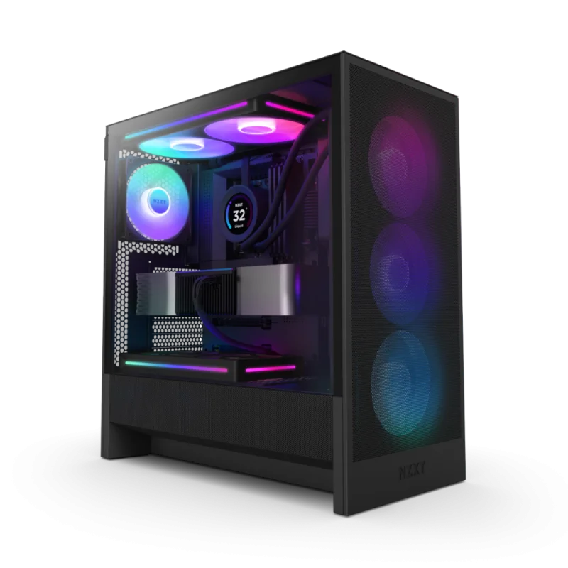 NZXT H Series H5 (2024) Flow RGB Edition ATX Mid Tower Chassis Black Color