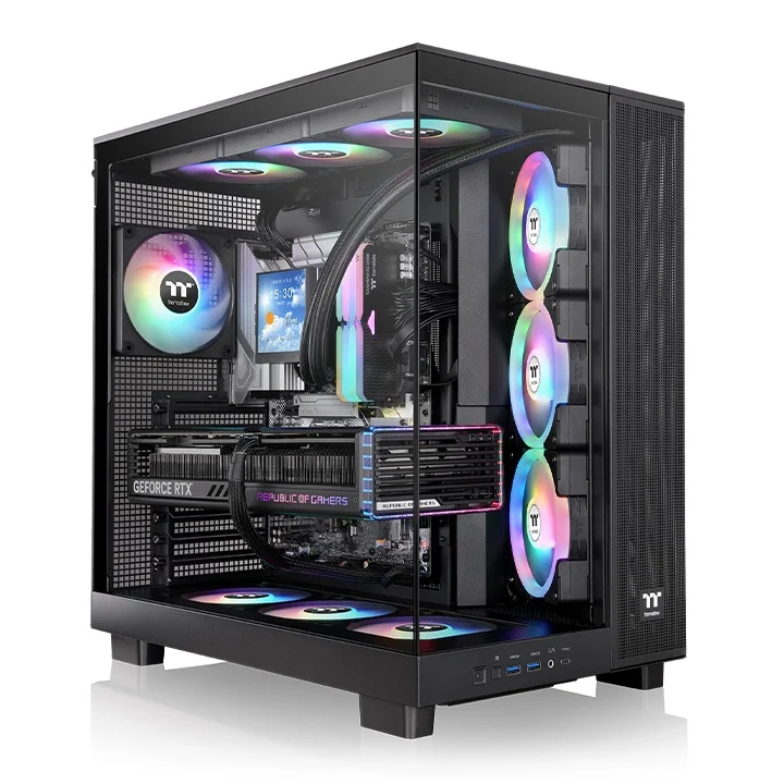 View 380 XL TG ARGB/Black/Win/SPCC/Tempered Glass*2/120mm ARGB Lite Fan*1+120mm ARGB Lite Reverse Fan*3/Brown Box