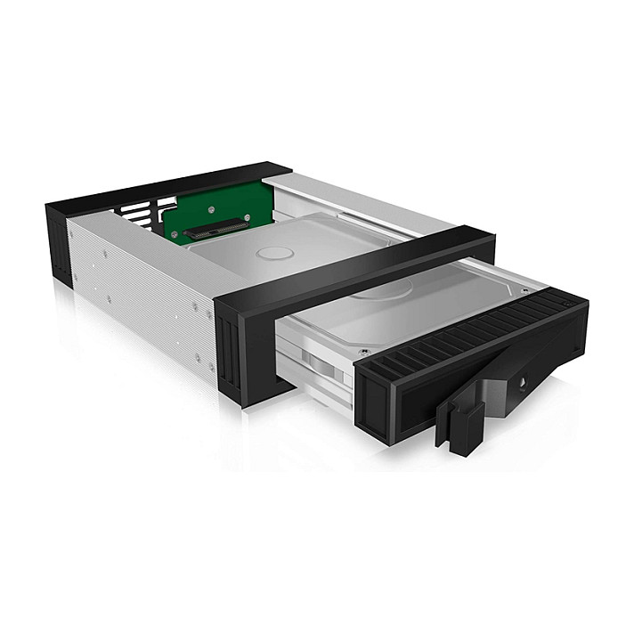 Wechselrahmen, 1x 3,5"/2,5" SATA/SAS HDD zu 1x SATA Host in 5,25" Einbauschacht, unterstützt SATA III 6 Gbit/s ICY BOX