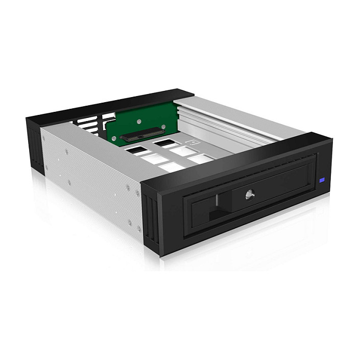 Wechselrahmen, 1x 3,5"/2,5" SATA/SAS HDD zu 1x SATA Host in 5,25" Einbauschacht, unterstützt SATA III 6 Gbit/s ICY BOX