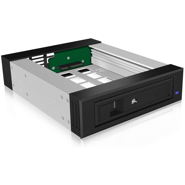 Wechselrahmen, 1x 3,5"/2,5" SATA/SAS HDD zu 1x SATA Host in 5,25" Einbauschacht, unterstützt SATA III 6 Gbit/s ICY BOX