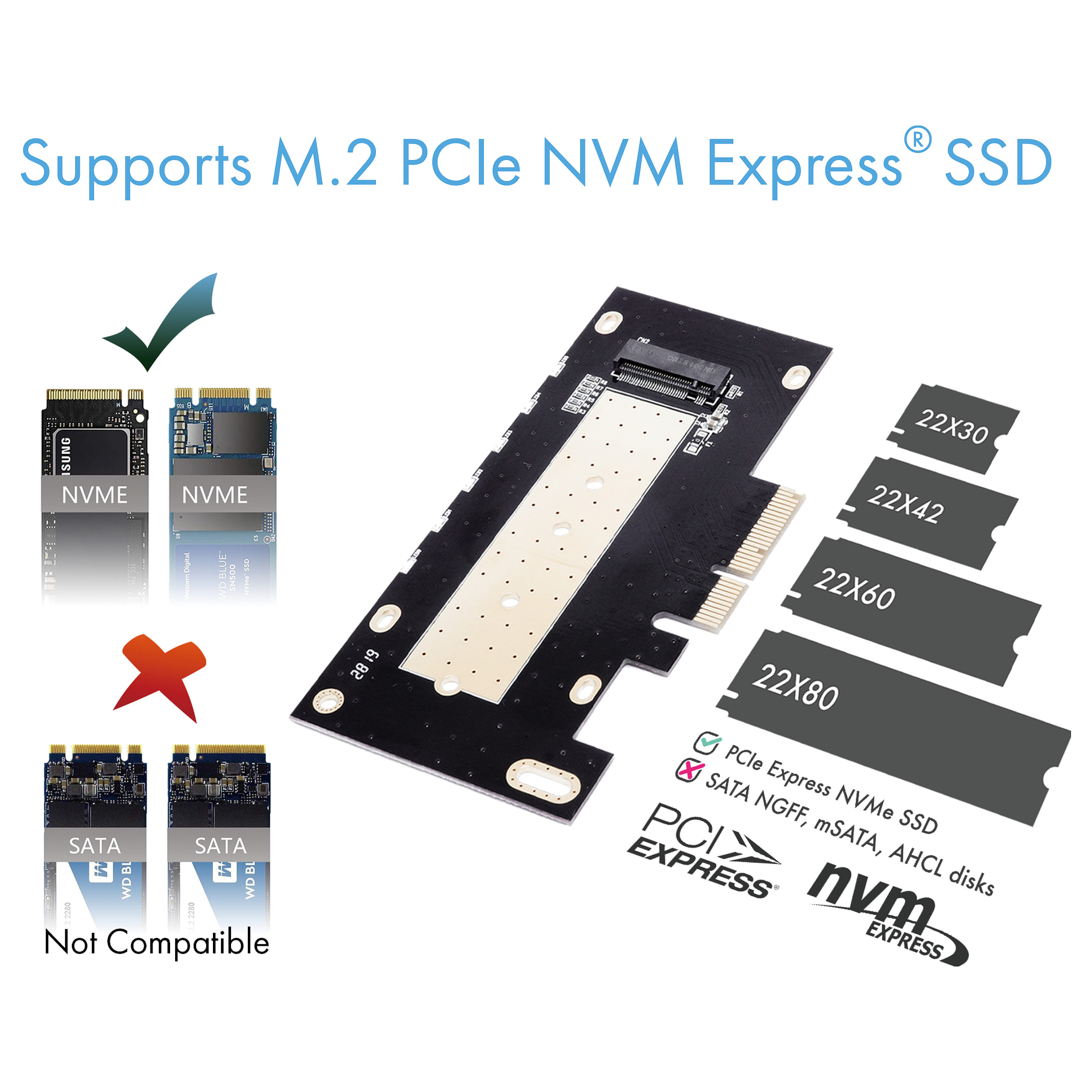 PCI Express Card (x4) > 1x M.2 NVME 2280/2260/2242 mit Kühlkörper RaidSonic