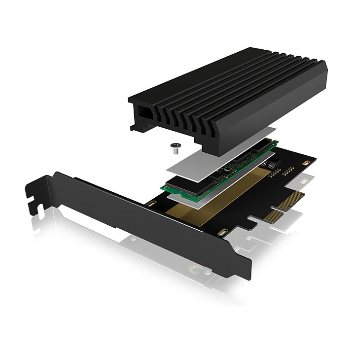 PCI Express Card (x4) > 1x M.2 NVME 2280/2260/2242 mit Kühlkörper RaidSonic