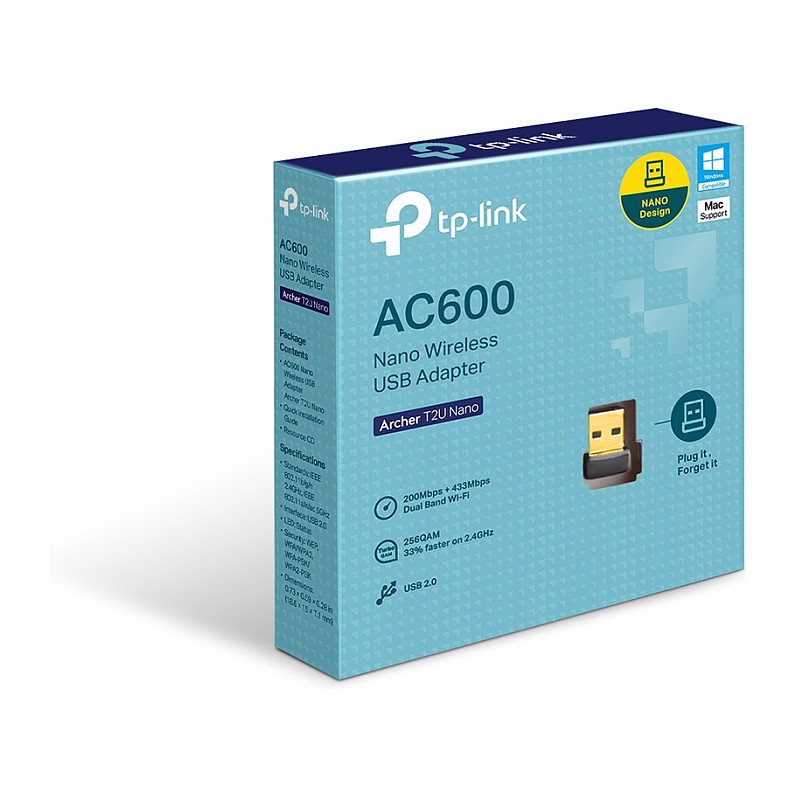 TP-LINK Archer T2U Nano - AC600 Nano Dual Band Wi-Fi USB Adapter