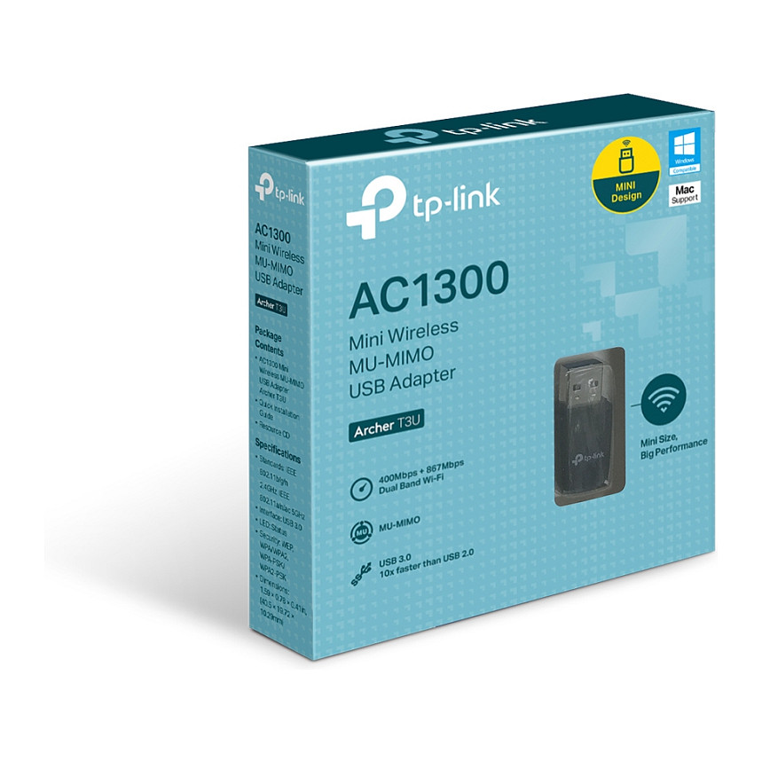TP-LINK Archer T3U - AC1300 Mini Dual Band Wi-Fi USB Adapter