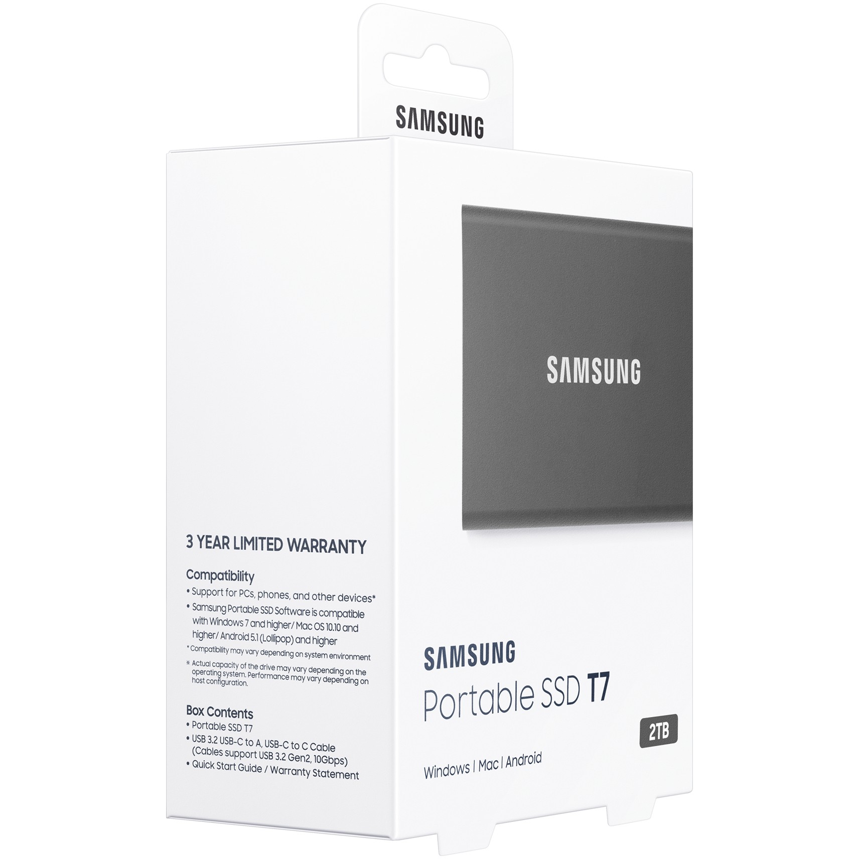 2TB Samsung Portable T7 USB 3.2 Gen2 Titan Gray retail