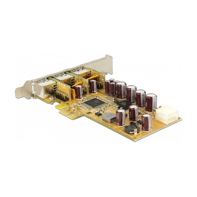 Delock - USB-Adapter - PCIe 1.1 - PoweredUSB 2.0 (12 V) x 2 + PoweredUSB 2.0 (24 V) x 1