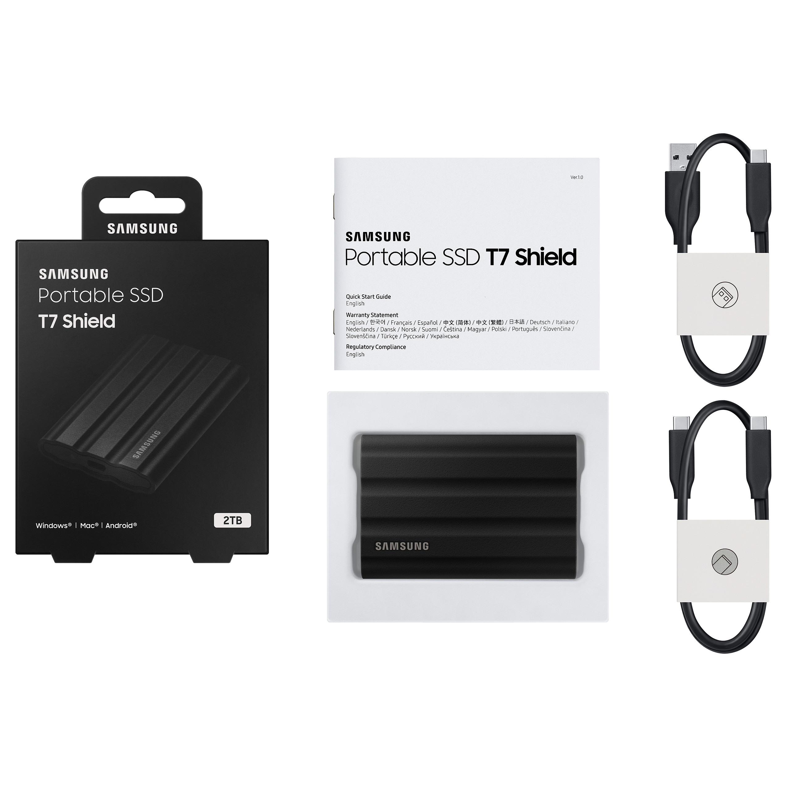 2TB Samsung Portable T7 Shield USB 3.2 Gen2 Schwarz retail