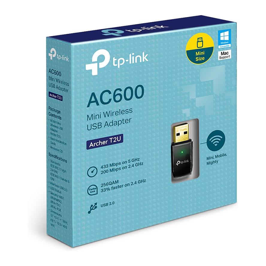TP-Link Archer T2U V3 - AC600 Mini Dual Band Wi-Fi USB Adapter