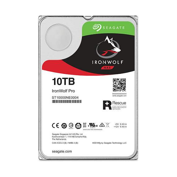 SEAGATE Ironwolf PRO Enterprise NAS HDD 10TB 7200rpm 6Gb/s SATA 256MB cache 8,9cm 3.5Zoll 24x7 für NAS & RAID Rackmount Systeme BLK
