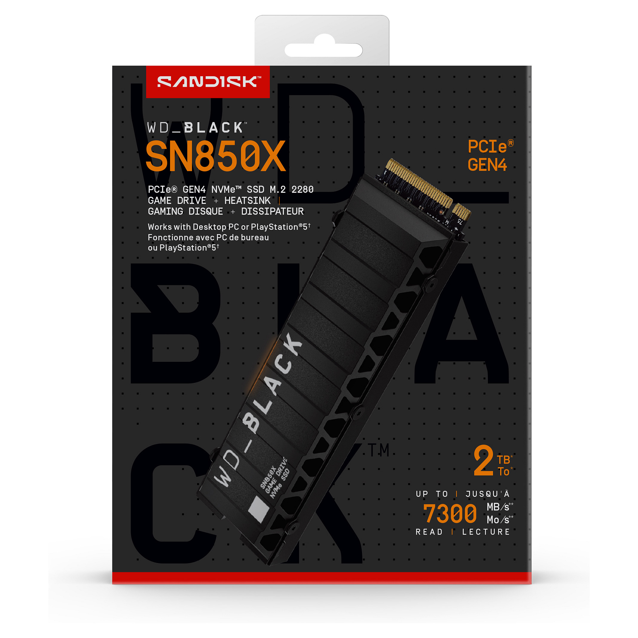 M.2 2TB WD Black SN850X NVMe PCIe 4.0 x 4 with Heatsink