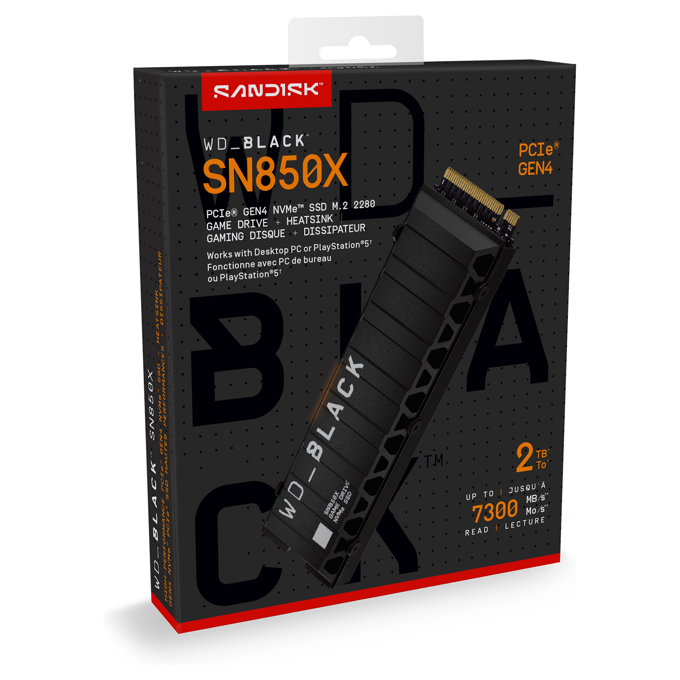 M.2 2TB WD Black SN850X NVMe PCIe 4.0 x 4 with Heatsink