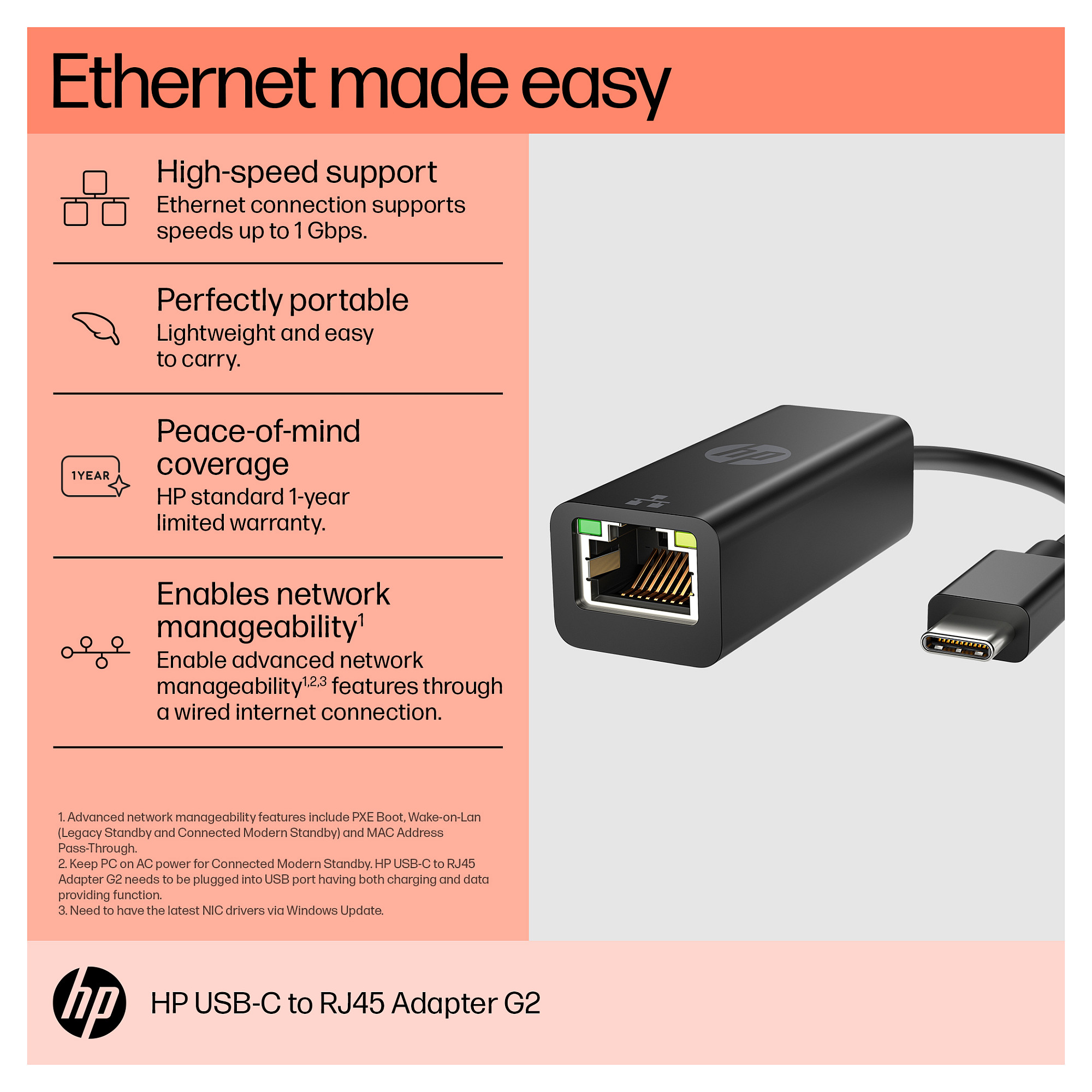 HP USB-C zu RJ45 Adapter