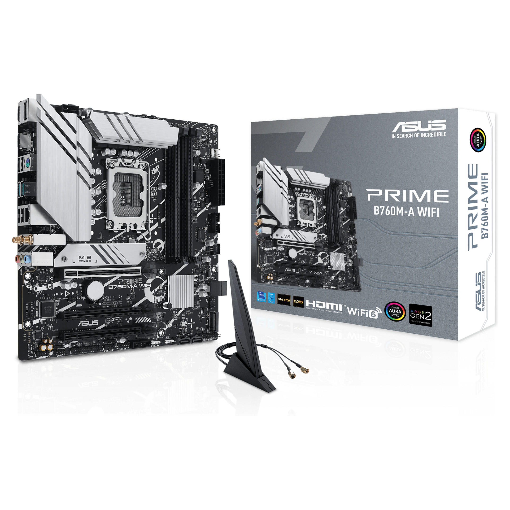 ASUS PRIME B760M-A WIFI S1700/DDR5/2xHDMI-1xDP/µATX Optional: 1x COM. 1x LPT