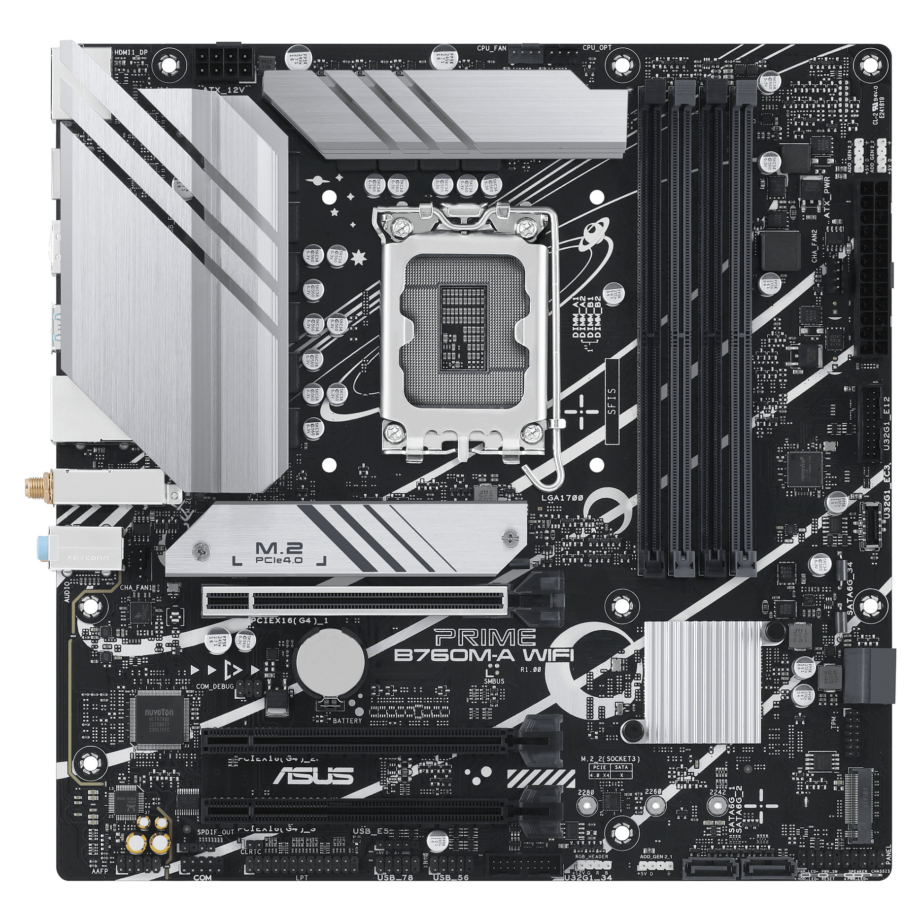 ASUS PRIME B760M-A WIFI S1700/DDR5/2xHDMI-1xDP/µATX Optional: 1x COM. 1x LPT