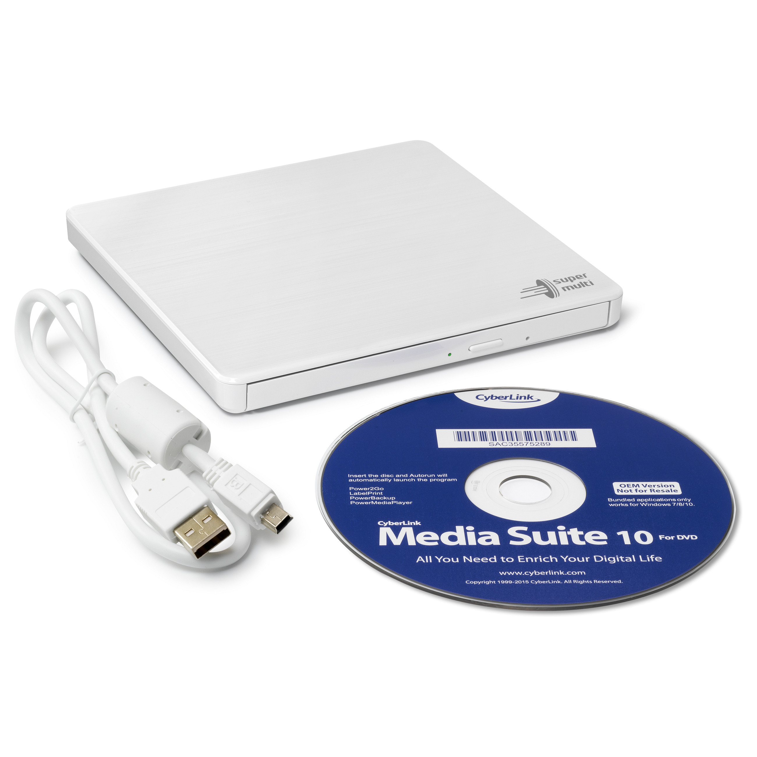 HLDS GP60NW60 DVD-Brenner ultra slim extern USB 2.0 weiss