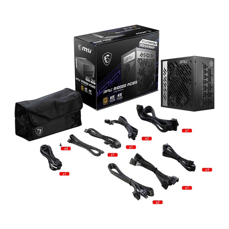 1000W MSI MPG A1000G PCIE5 80 + Gold