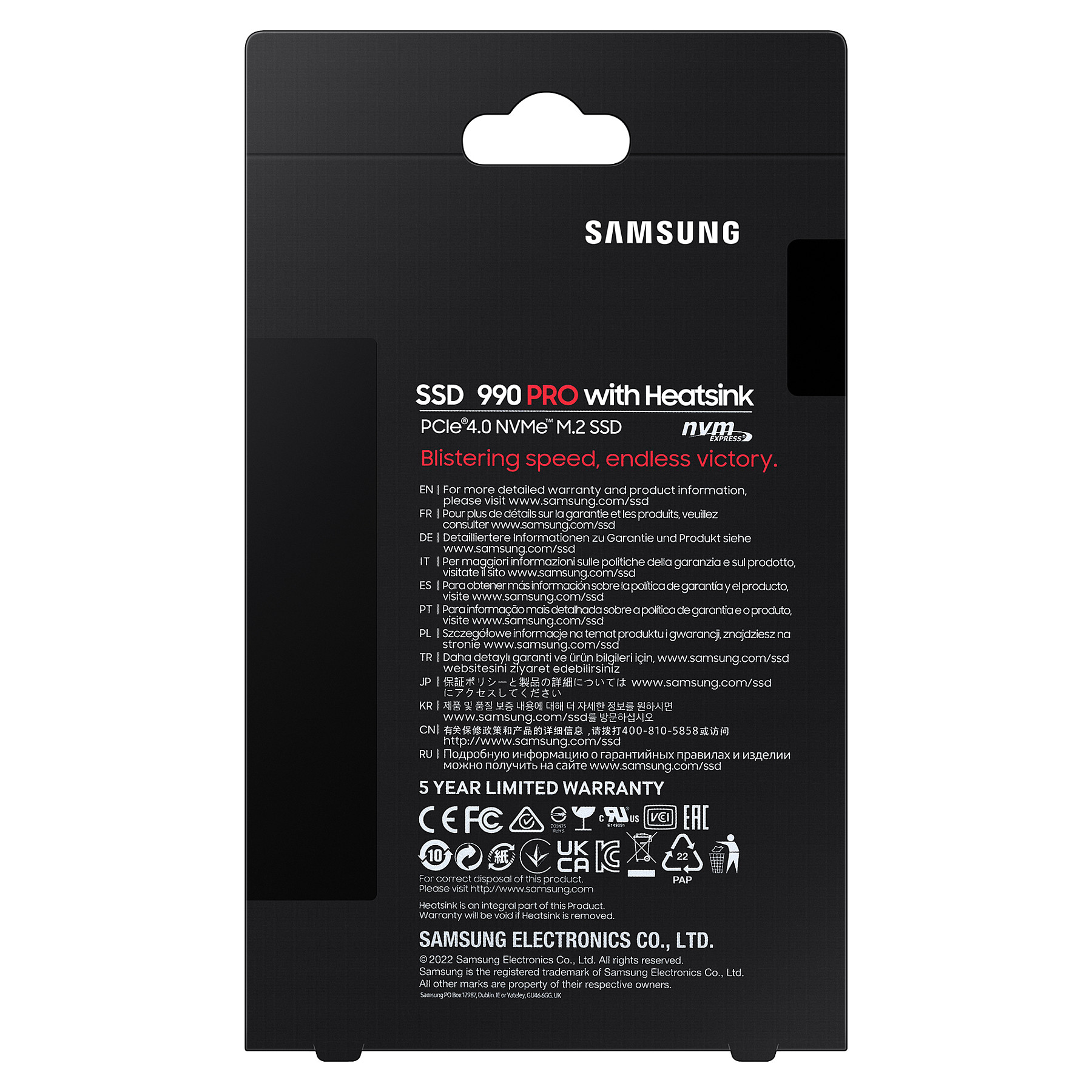 M.2 4TB Samsung 990 PRO Heatsink NVMe PCIe 4.0 x 4 retail