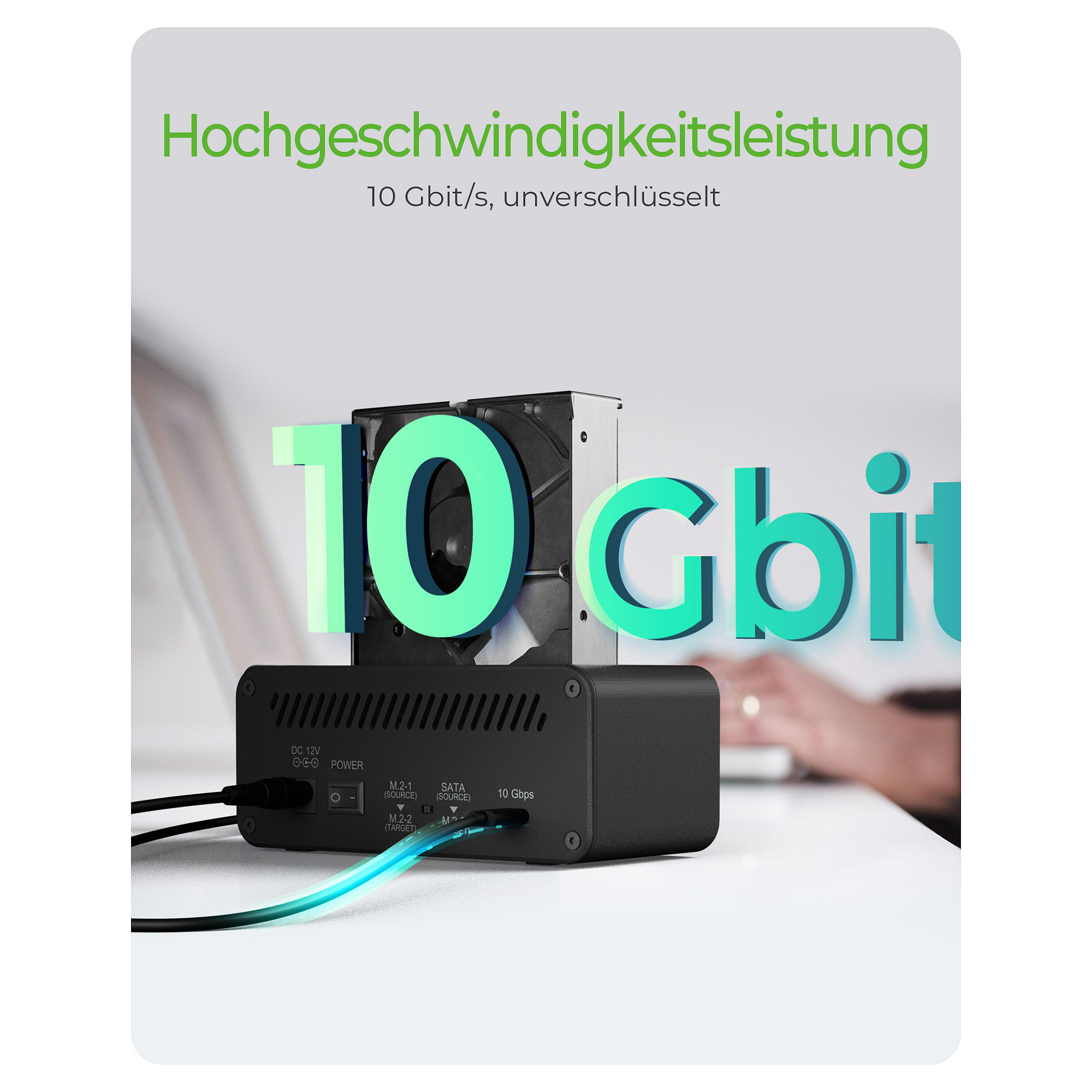 ICY BOX IB-2924MSCL-C31 USB-C 3.2 Klon- und DockingStation für 2,5"/3,5" SATA HDD und M.2 NVMe SSD