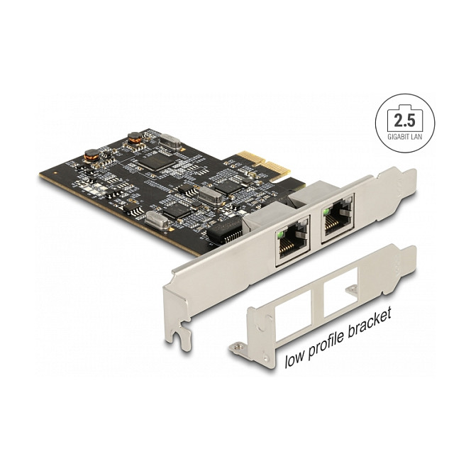 DeLock 2-Port RJ45 2,5 Gigabit LAN i225 2x PCI Express-Karte