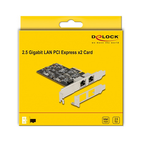 DeLock 2-Port RJ45 2,5 Gigabit LAN i225 2x PCI Express-Karte