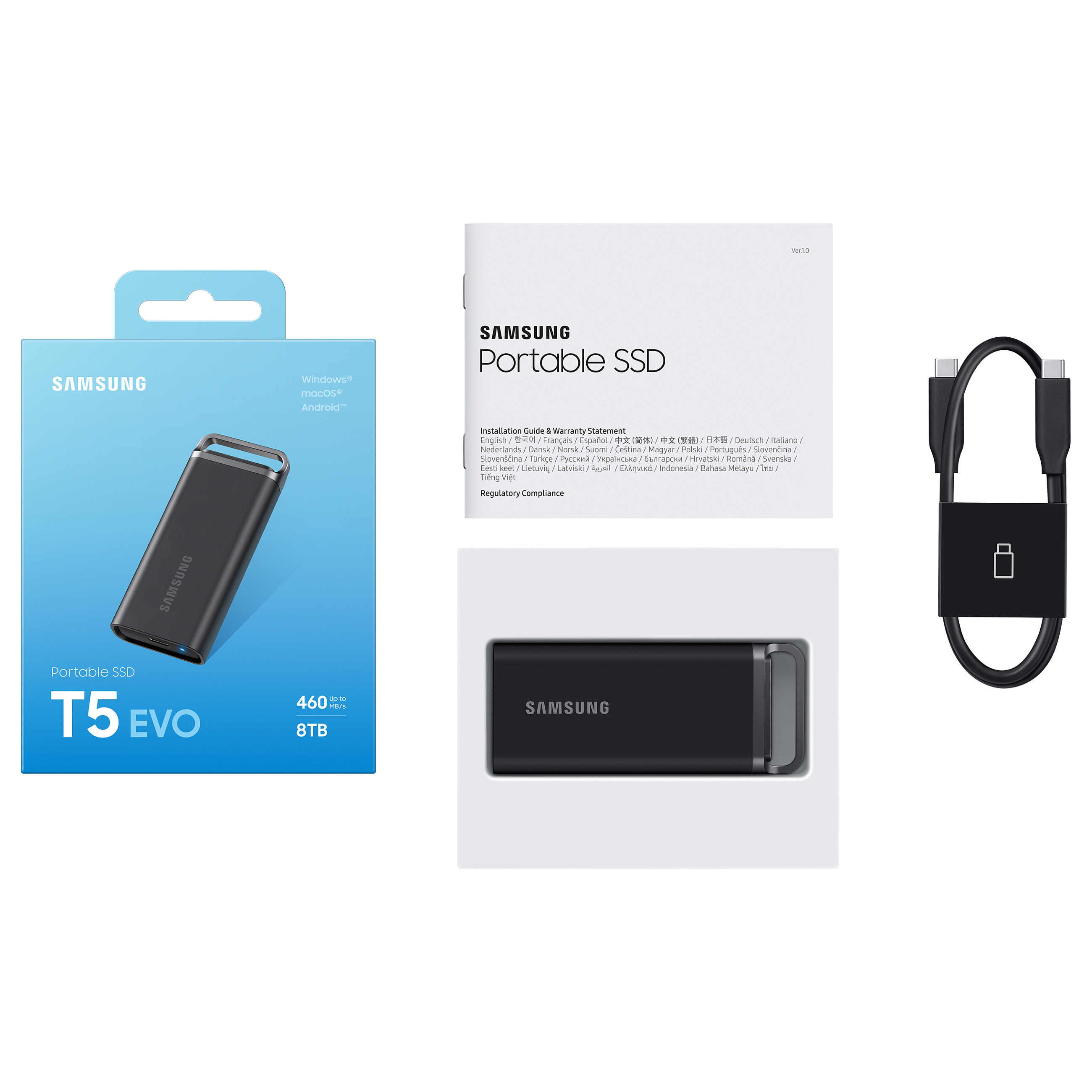 8TB Samsung Portable T5 EVO USB 3.2 Gen1 Black retail