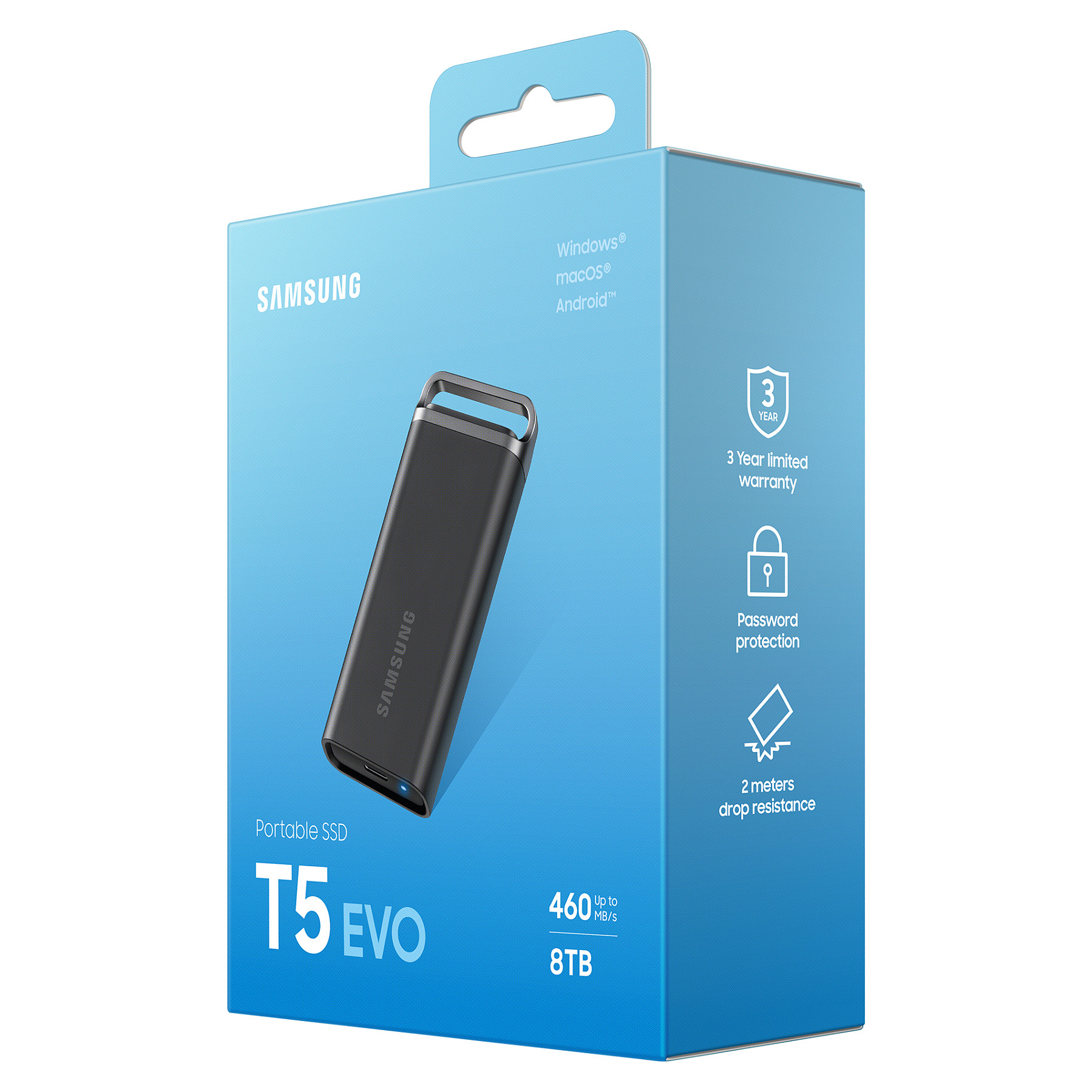 8TB Samsung Portable T5 EVO USB 3.2 Gen1 Black retail