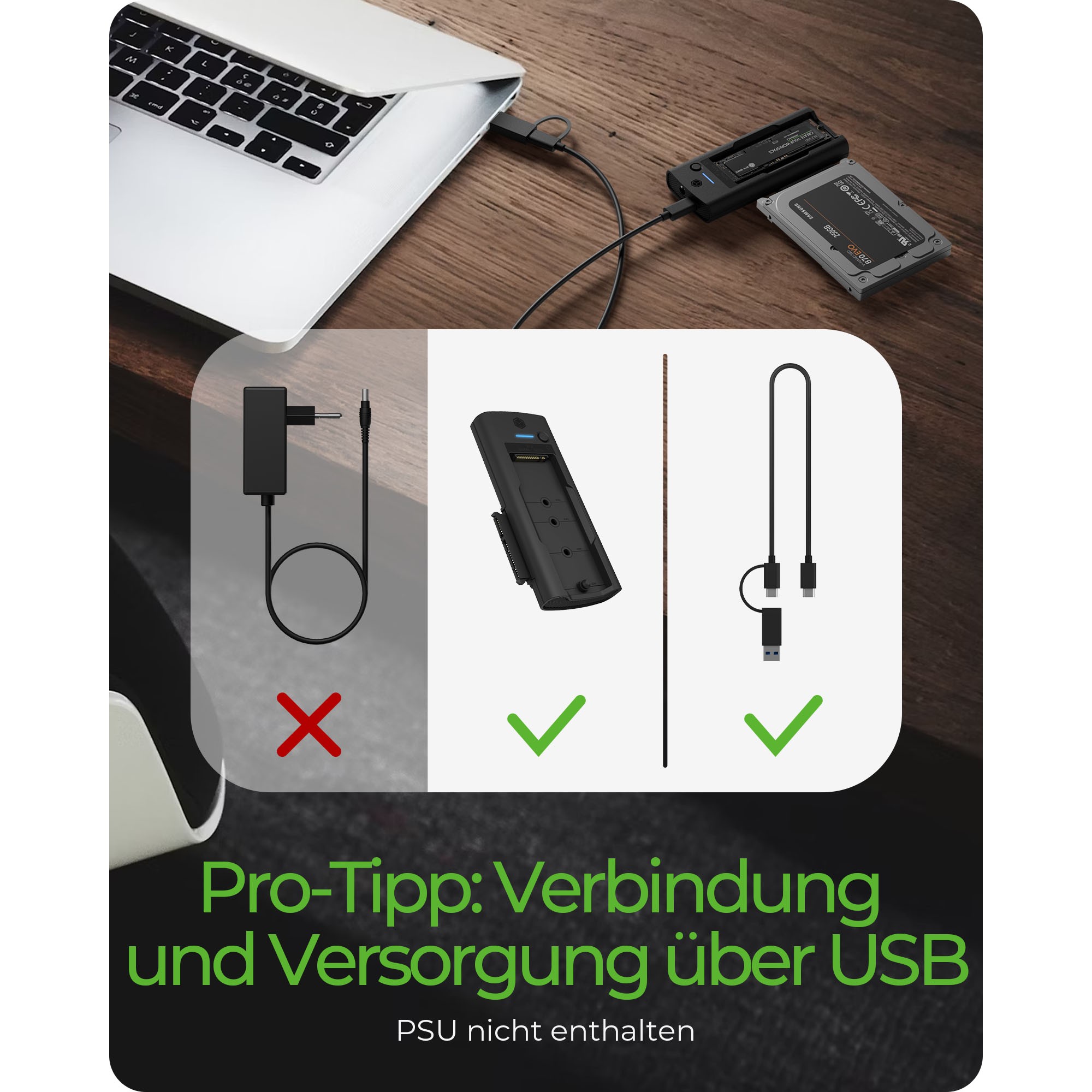 ICY BOX IB-180MS-C31 USB-C/USB-A 3.2 DockingStation für M.2 NVMe SSD und 3.5"/2.5" SATA HDD