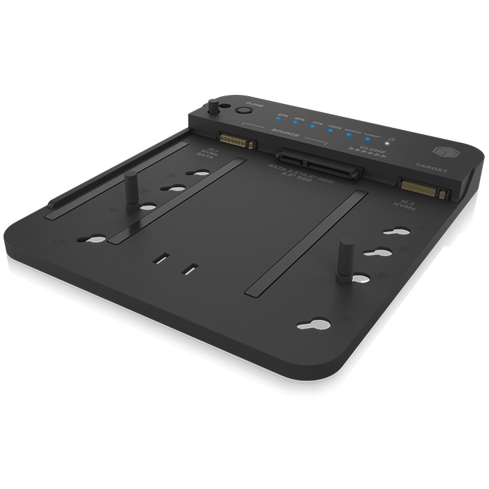 ICY BOX IB-2913MCL-C31 USB-C 3.2 Klon- und DockingStation für 2x M.2 NVMe/SATA SSD und 3,5"/2,5" HDD/SSD