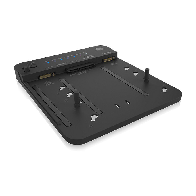ICY BOX IB-2913MCL-C31 USB-C 3.2 Klon- und DockingStation für 2x M.2 NVMe/SATA SSD und 3,5"/2,5" HDD/SSD