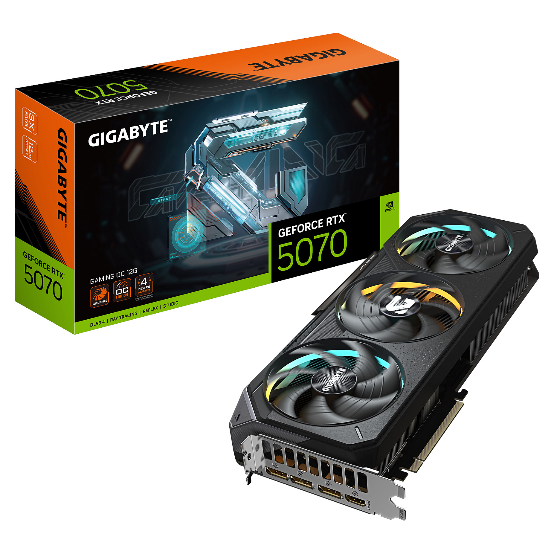 RTX 5070 12GB Gigabyte Gaming OC GDDR7 3 Fan