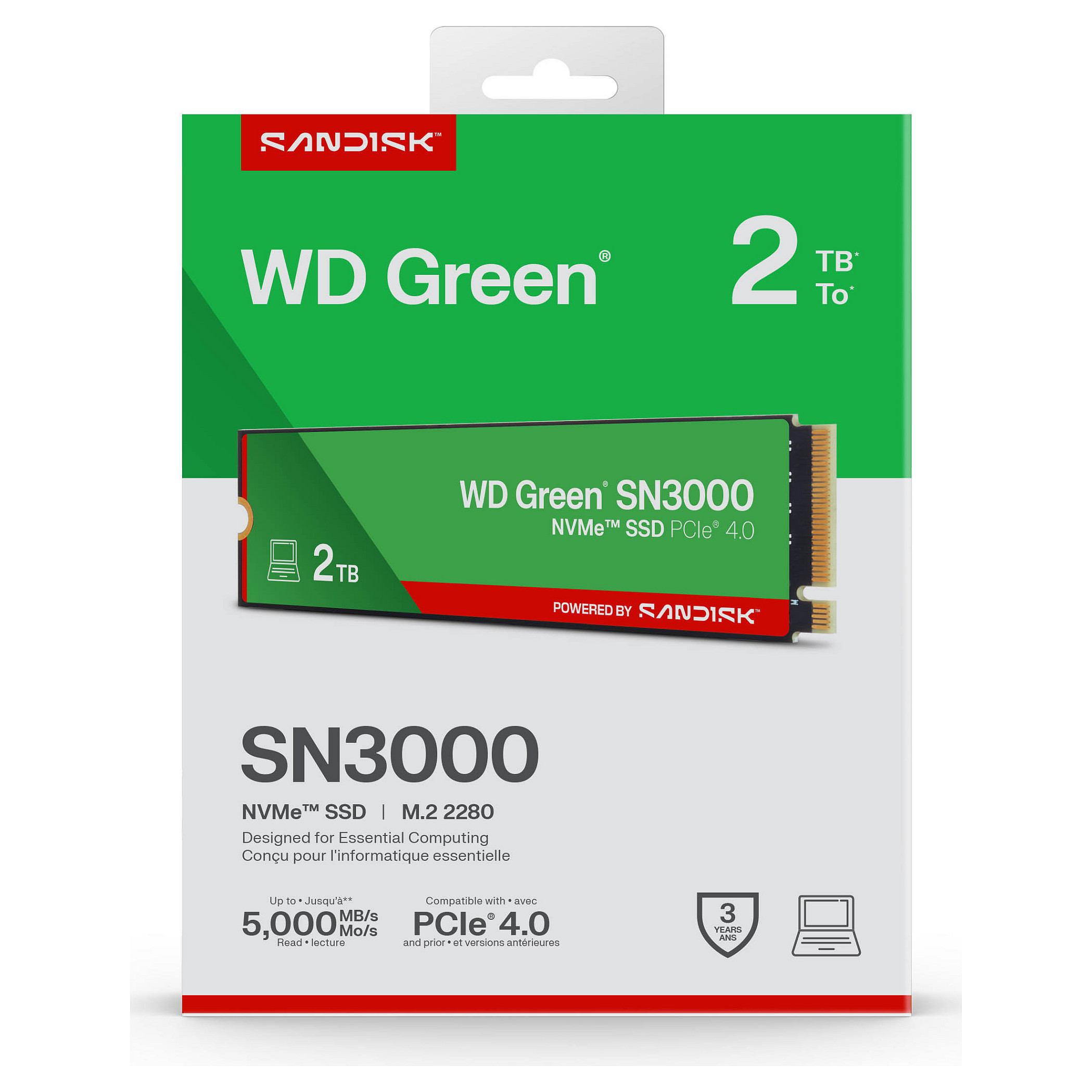M.2 2TB WD Green SN3000 NVMe PCIe 4.0 x 4