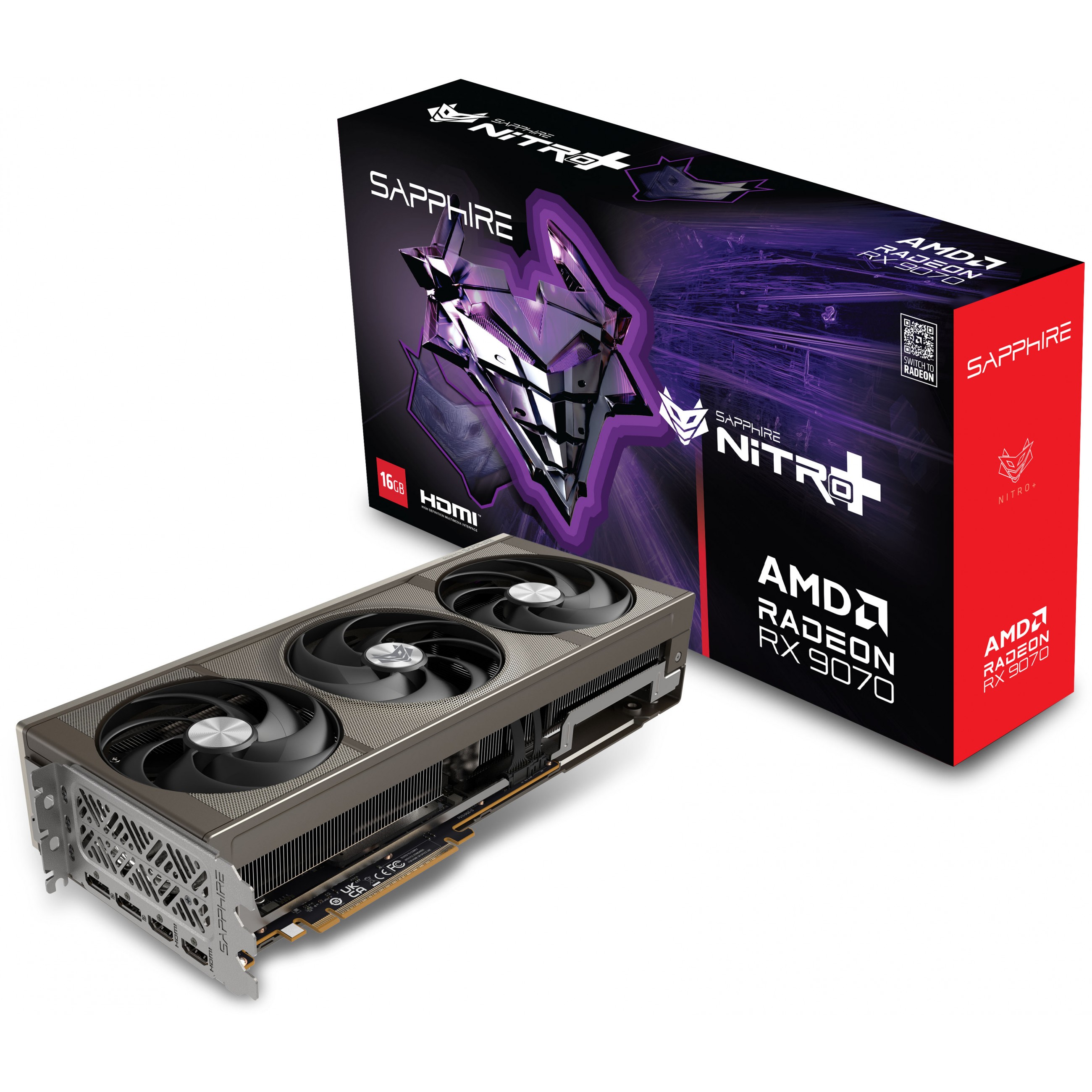 RX 9070 16GB Sapphire Nitro+ Radeon OC GDDR6 3 Fan