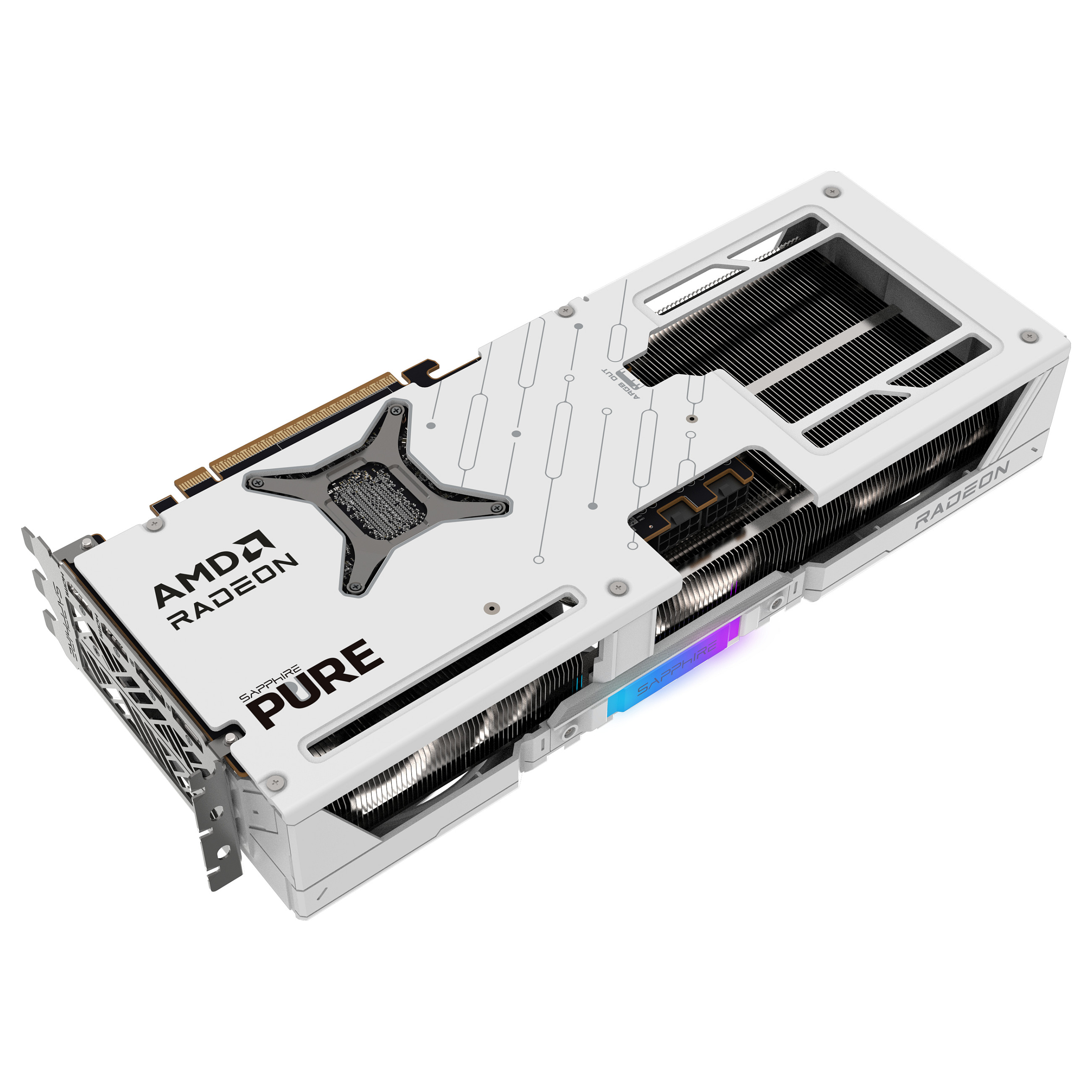 RX 9070 16GB Sapphire Pure Radeon OC GDDR6 3 Fan white
