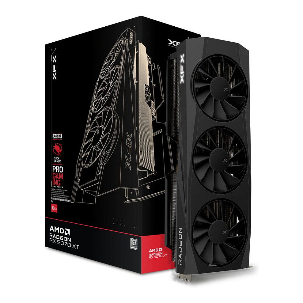 RX 9070 XT 16GB XFX Quicksilver Gaming GDDR6 3 Fan