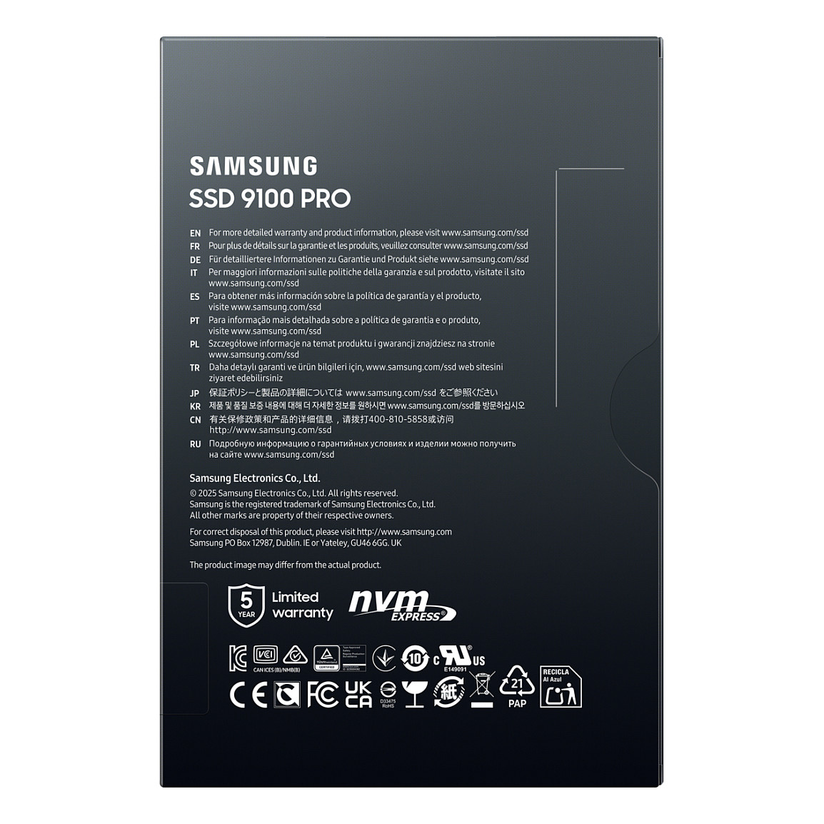 M.2 2TB Samsung 9100 PRO NVMe PCIe 5.0 retail