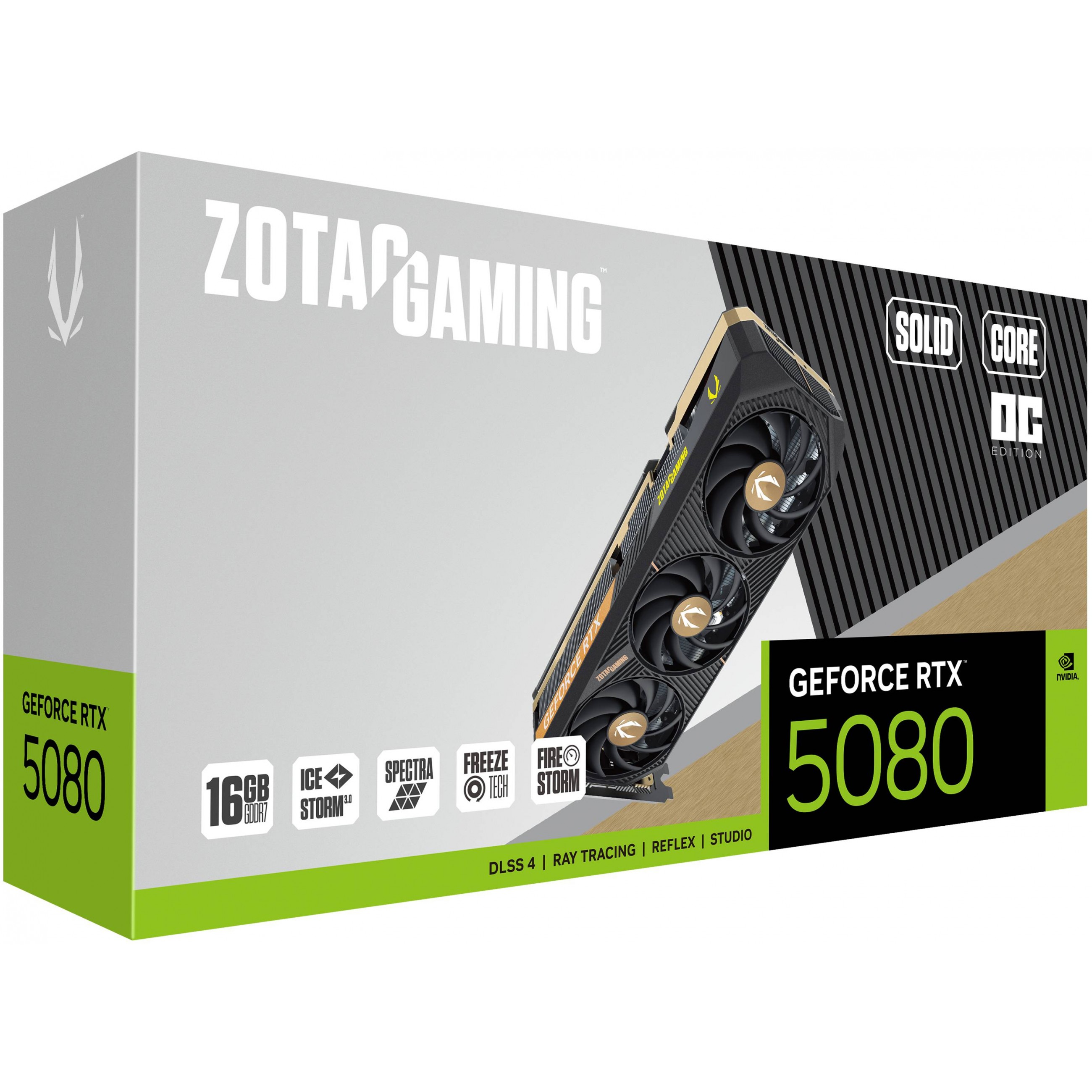 RTX 5080 16GB ZOTAC GAMING SOLID CORE OC GDDR7 Fan