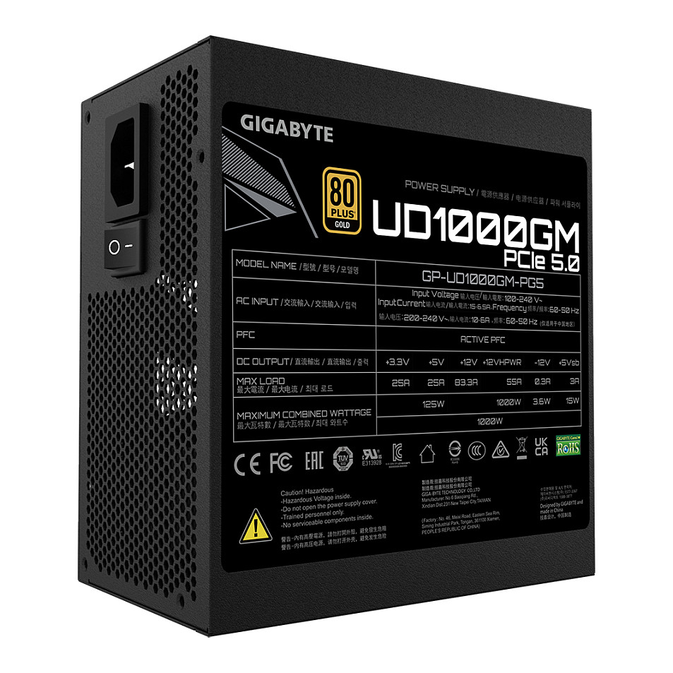 1000W Gigabyte UD1000GM PG5 2.0 ATX12V 3.0/ EPS12V - 80 PLUS Gold