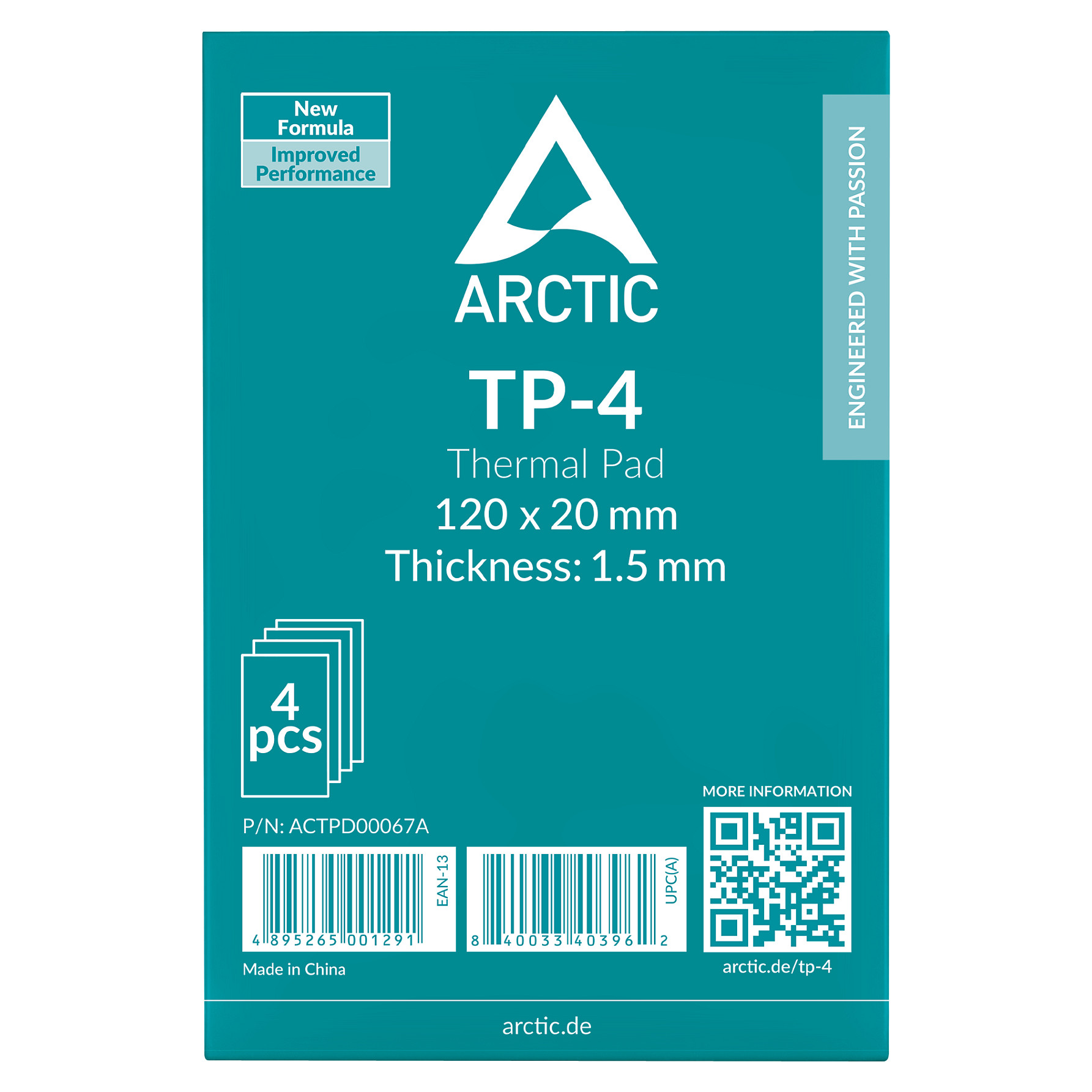 K Arctic Thermal Pad - ATP-4, -40-200 °C, 100/100/1,5mm 4pcs