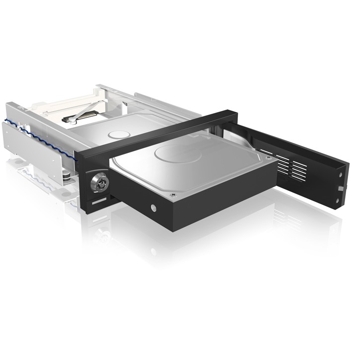 ICY BOX IB-168SK-B Wechselrahmen für 3,5" SATA HDD in 5,25" Schacht mit Schloss