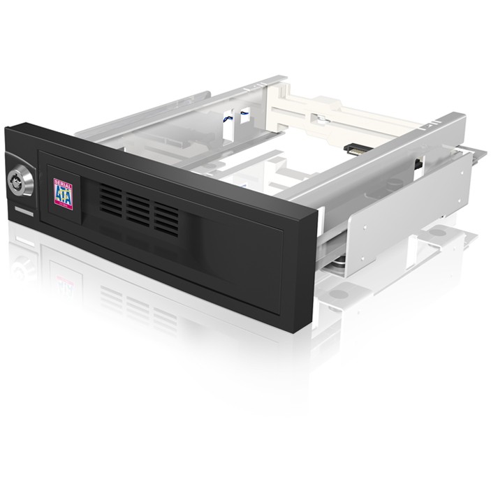 ICY BOX IB-168SK-B Wechselrahmen für 3,5" SATA HDD in 5,25" Schacht mit Schloss