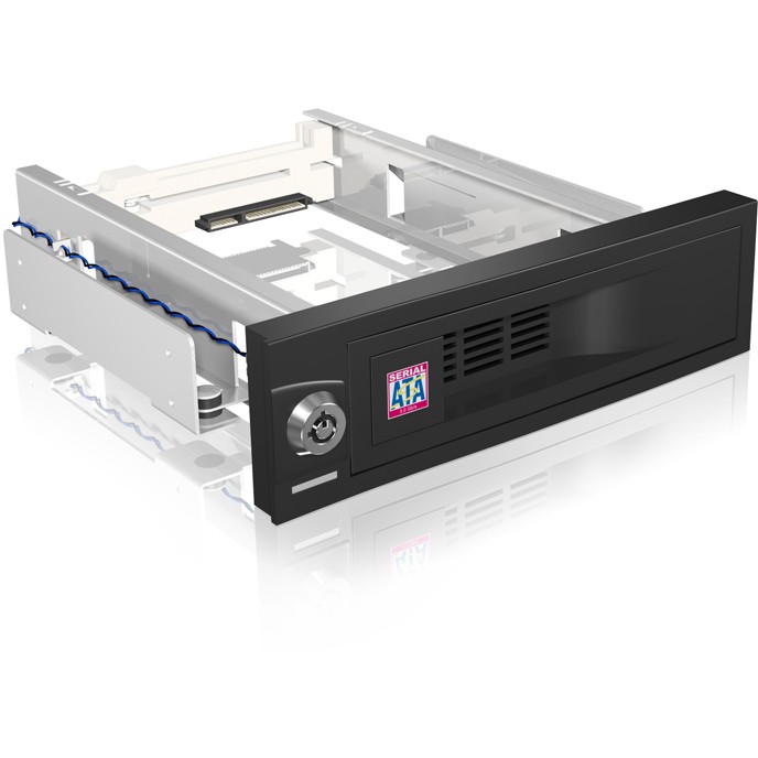 ICY BOX IB-168SK-B Wechselrahmen für 3,5" SATA HDD in 5,25" Schacht mit Schloss