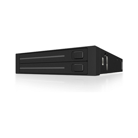 Wechselrahmen. 2xSATA 2.5" zu 2xSATA Host. trägerlos. für 3.5" Schacht ICY BOX
