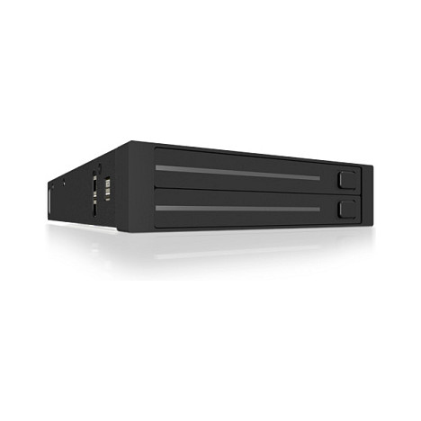 Wechselrahmen. 2xSATA 2.5" zu 2xSATA Host. trägerlos. für 3.5" Schacht ICY BOX